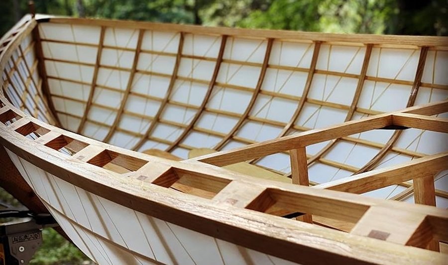 Skin-on-frame boat — frame detail