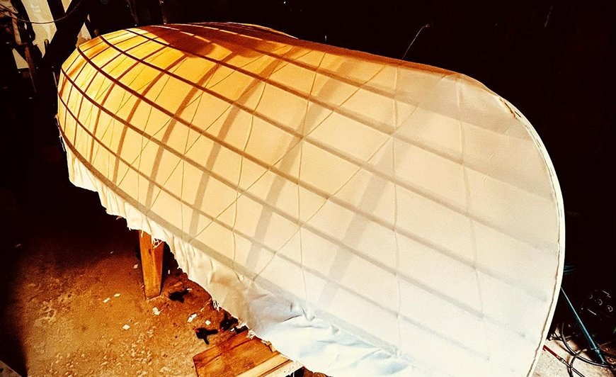 Skin-on-frame boat — skinned hull