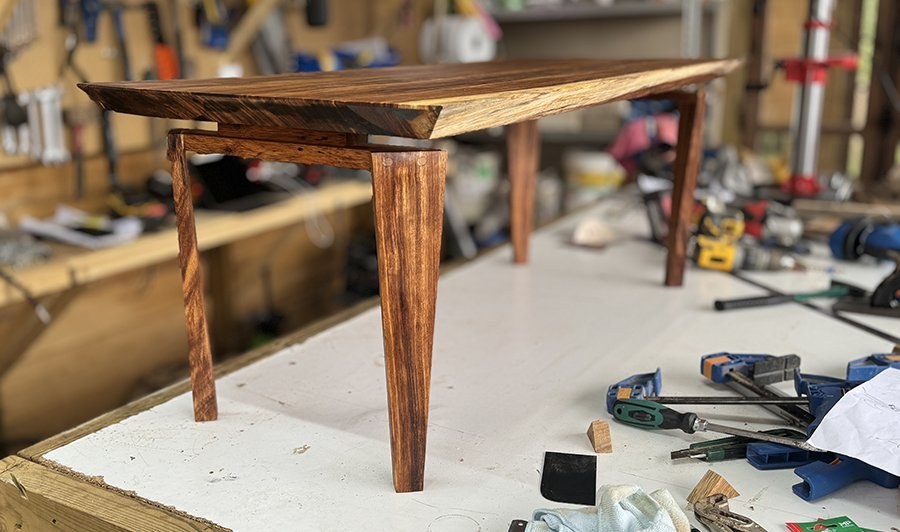 Hardwood table — workshop