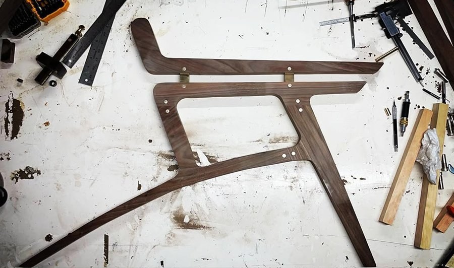 Walnut table trestle — in progress