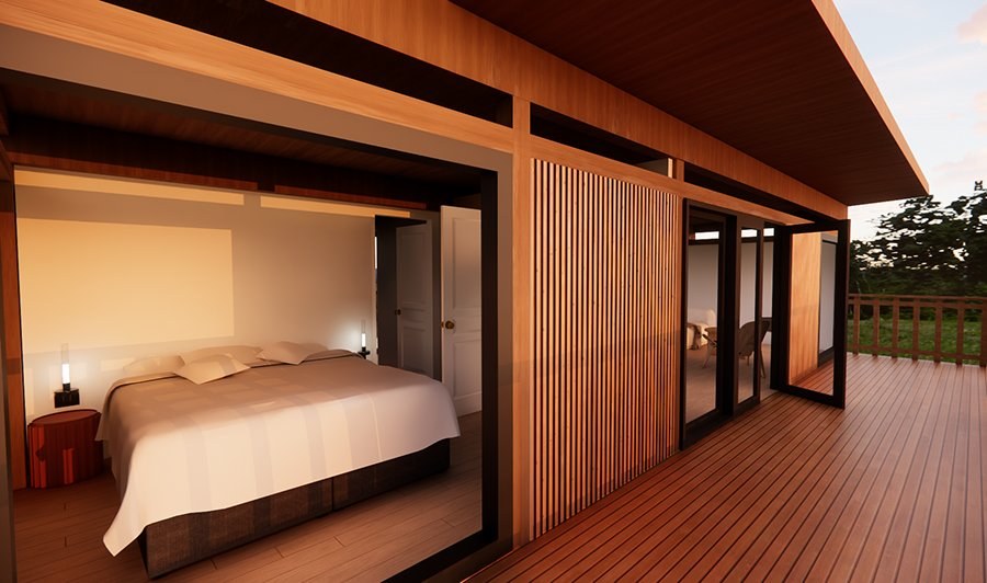 Mira Cabin — bedroom render